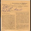 BiZone Paketkarte 1948: Unterschondorf, Großhandel, nach Ottobrunn