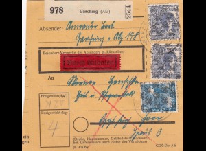 BiZone Paketkarte: Garching nach Eglfing, Durch Eilboten