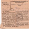 Paketkarte 1948: Wegscheid nach Haar b. München