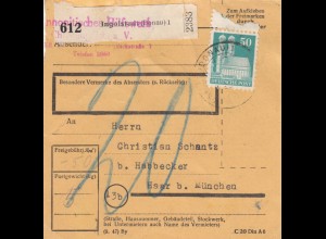 BiZone Paketkarte 1948: Ingolstadt nach Haar, Nachgebühr