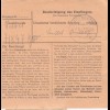 Paketkarte 1947: Kinzenbach nach Feilnbach, Haus Wendelstein, Wertkarte