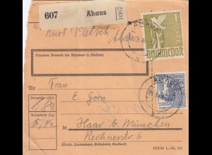 Paketkarte 1948: Ahaus nach Haar