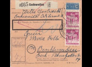 BiZone Paketkarte 1948: Eschweiler nach Berchtesgaden, Nachgebühr