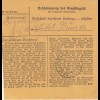 Paketkarte 1947: Obersteinhausen über Post Hengersberg nach Haar, Anstalt