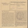 Paketkarte 1948: Pirach Frabertsham nach Eglfing, Heilanstalt