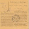 Paketkarte 1948: Baumwollspinnerei Thalkirchdorf, Selbstucher, Wertkarte