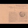 Paketkarte 1948: Deisenhofen nach Haar, Selbstbucher, Wertkarte