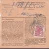 Paketkarte 1947: Dineklscherben nach Haar, Durch Eilboten