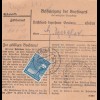 Paketkarte 1948: Culmitz Naila nach Haar, Selbstbucher, Wertkarte