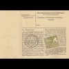 Paketkarte 1948: Plech nach Haar, Wertkarte, mit Notpaketkarte