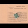 Paketkarte 1948: Niederwalluf nach Putzbrunn, mit Notpaketkarte