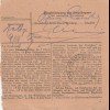 Paketkarte 1948: Werther über Bielefeld nach Haar, Dringend