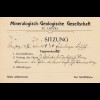 Postkarte Leipzig 1904, Mineralogisch Geologische Gesellschaft: Sitzung
