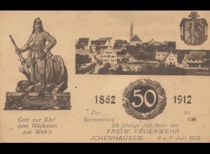 Ansichtskarten Ichenhausen Feuerwehr Jubiläum 1912