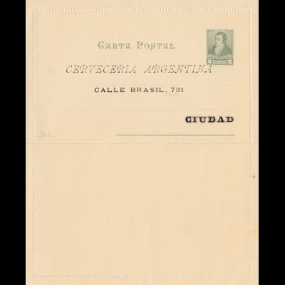Carta Postal - Faltbrief-Argentinien-Cerveceria Quilmes 189x