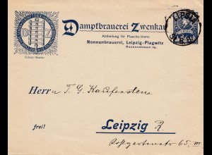 Dampfbrauerei Zwenkau/Nonnenbrauerei-Leipzig Lipsia-Ganzsache