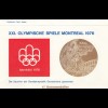 Leverkusen Philatelie 1976: Olympische Spiele Montreal, Ganzsache-Stempel