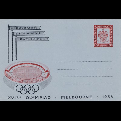 Australien: Ganzsache Olympiad Melbuourne 1956