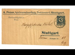 Stadtpost Stuttgart Spielwarenhandlung 1898