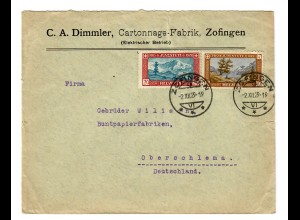 Karton Fabrik Zofingen nach Oberschlema, 1929