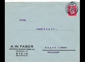1930: Faber-Castell Bleistift Fabrik Stein/Nürnberg-Perfin