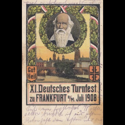 1908: Deutsches Turnfest Frankfurt Main-Ansichtskarte