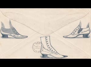 Ganzsache 1895 Portsmouth Ohio to New York-Schuhe/Schlittschuhe/shoes