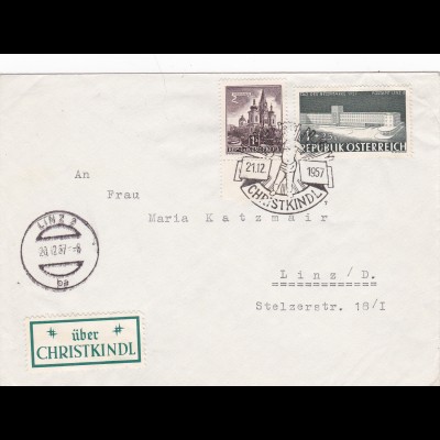 1957: Christkindl - Österreich auf Brief nach Linz