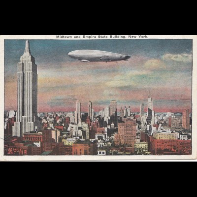 Ansichtskarte USA-Zeppelin New York nach Prag