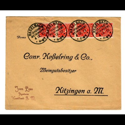 Brief von Haselbach/Sachs-Meiningen 1922 nach Kitzingen