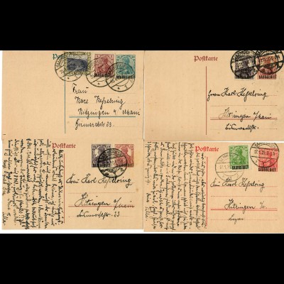 13x Ganzsachen, Brief von Saarbrücken um 1920