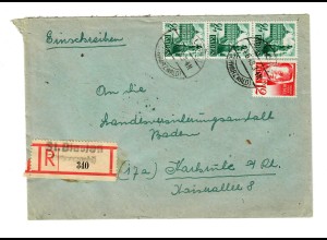 Einschreiben St. Blasien/Schwarzwald nach Karlsruhe 1948