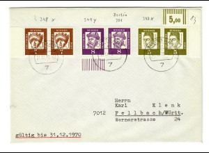 Brief aus Fellbach nach Stuttgart 1970, Eckrand