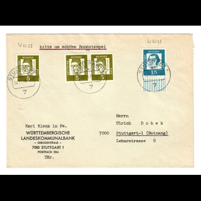 Brief aus Stuttgart 1970 nach Botnang
