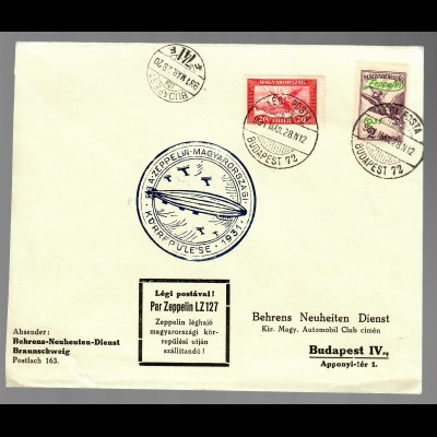 Zeppelin LZ127 Budapest 1931, # 478+479, 2 covers