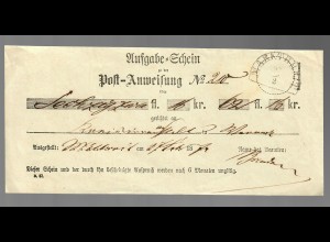 Aufgabe Schein, Postschein Marktbreit 1874