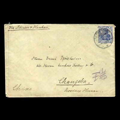 Auslandsbrief Lockstedt nach China/Changsha 1924