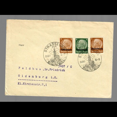 Brief aus Strassburg 1941 nach Oldenburg