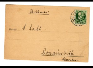 Postkarte Regensburg 1918 Schnupftabak, Perfin-Firmenlochung GB