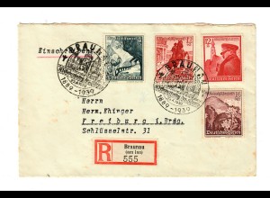 Sonderstempel und Einschreiben aus Braunau nach Freiburg, 1939