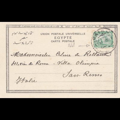 Ägypten/Egypte: 1905: Cairo Ansichtskarte nach Italien