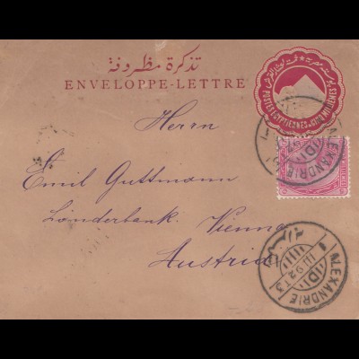 Ägypten/Egypte: 1892: Ganzsache Alexandria nach Wien