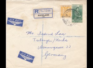 New Zealand: 1959 Registered Air Mail from Auckland to Germany