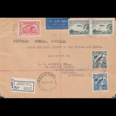 Australia 1938: Registered Air Mail from Melbourne to South Yarra