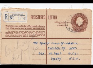 Australia 1955: Registered letter, Gladsville to Sydney