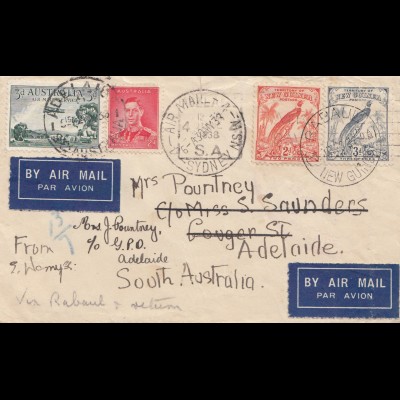 Australia: 1933: Air Mail Sydney to Adelaide
