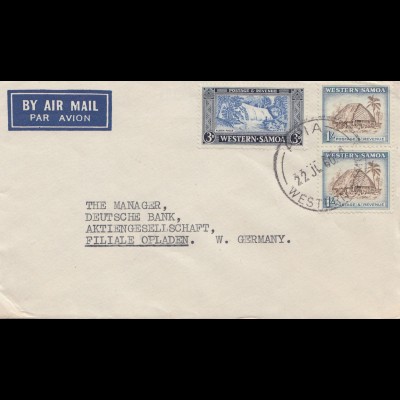 Samoa: 1960: Air Mail to Germany - Opladen