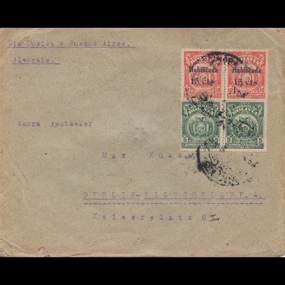 Bolivia/Bolivien: 1924: Cochabamba to Berlin
