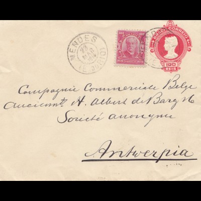 Brazil: 1914: Cover Mendes to Antwerpia