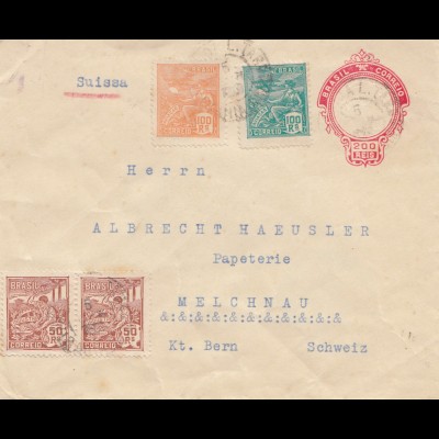 Brazil: 1922: cover to Melchnau/Switzerland